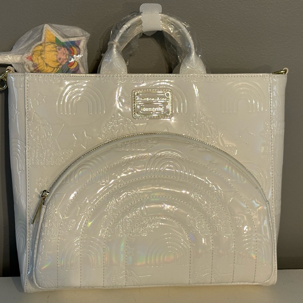 Loungefly White Iridescent Rainbow Brite Convertible Backpack/Tote